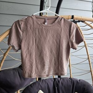 Skims Shimmer Tan Crop Top Size Large